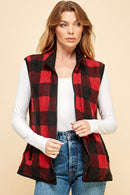 Shopin LA - SPT5193P. - PLUS SIZE REVERSIBLE PLAID ZIP UP POCKET VEST