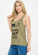 LA Soul - Crazy Cat Lady Print Graphic Tanktops