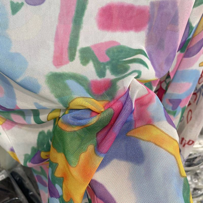 Hope & Sunshine - Tie-Dye Mesh Top