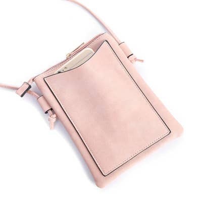 Shine Mark Accessories - Pink - Butterfly Cut Crossbody Bag With Cellphone Pocket