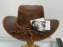Lesa collection inc - Gunner| Reddish Brown  Leather  Western Outback Cowboy Hat