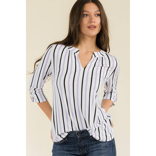 Perseption - FLAT BUTTON FULL PLACKET MANDERINE SHIRT