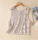 Hope & Sunshine - Crochet Lace-Up Open Knit Cardigan