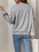Miss Sparkling - Light Gray Crewneck Bow Sweatershirt