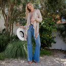 Young Threads - Artisan Plush Knit Kimono Shrug with Handcrafted Embroidery