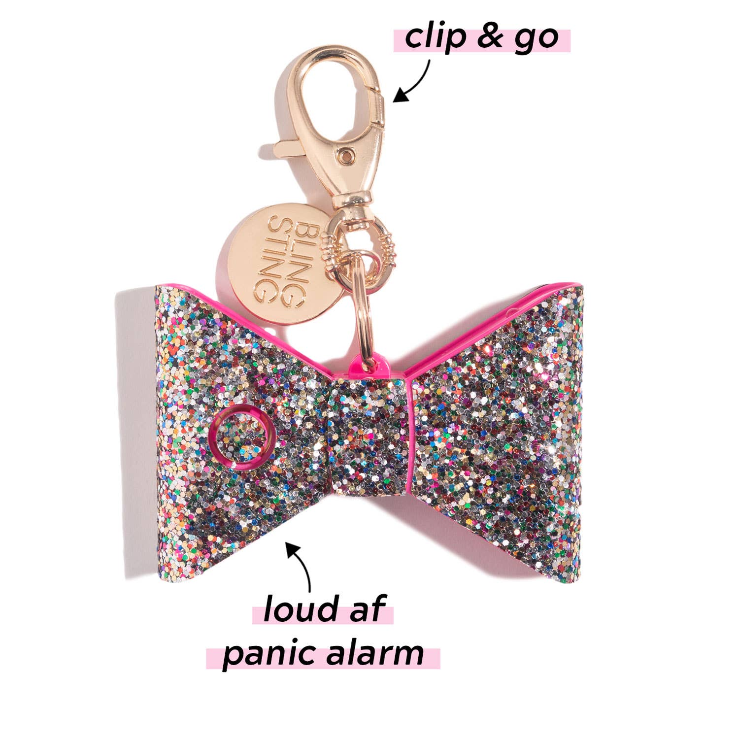 BLINGSTING - Safety Alarm | Confetti Glitter Bow