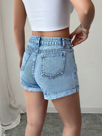 Hope & Sunshine - High-Waist Loose Denim Shorts