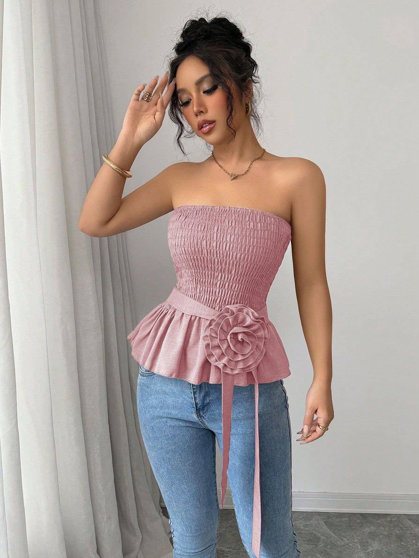 Hope & Sunshine - Solid Color Strapless Tube Top