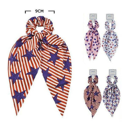 Calinaze - 4TH OF JULY AMERICAN FLAG HAIR TIE