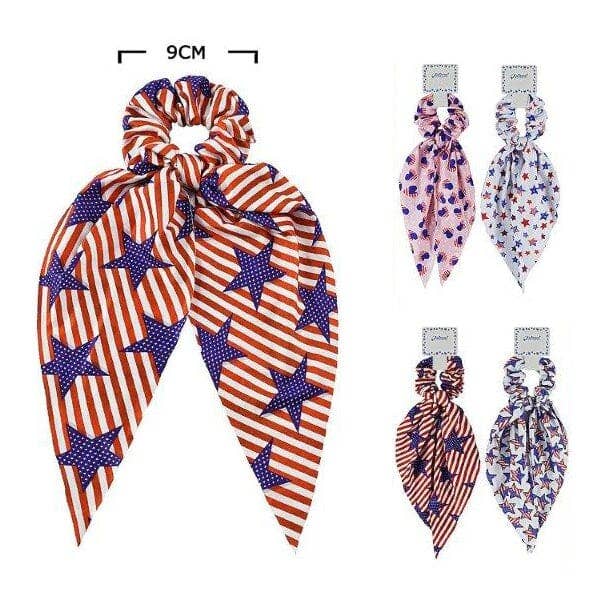 Calinaze - 4TH OF JULY AMERICAN FLAG HAIR TIE