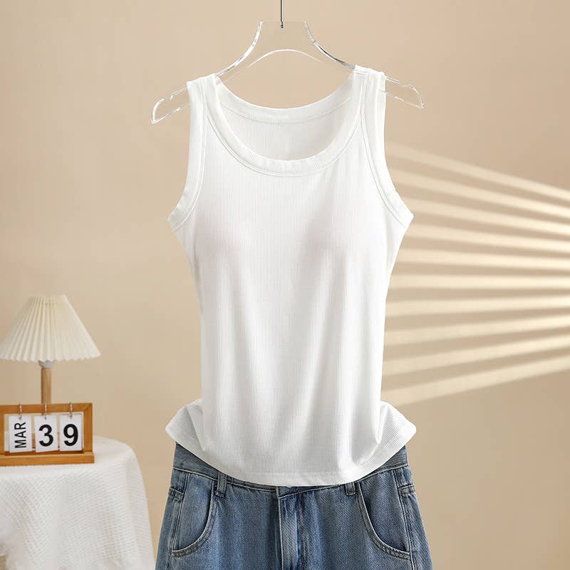Hope & Sunshine - Ribbed Modal Padded Camisole Tank Top