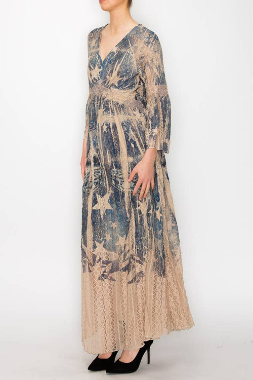 Origami Apparel ~  Lace and Crochet inspired - OLS-4658 TP/2DENIM