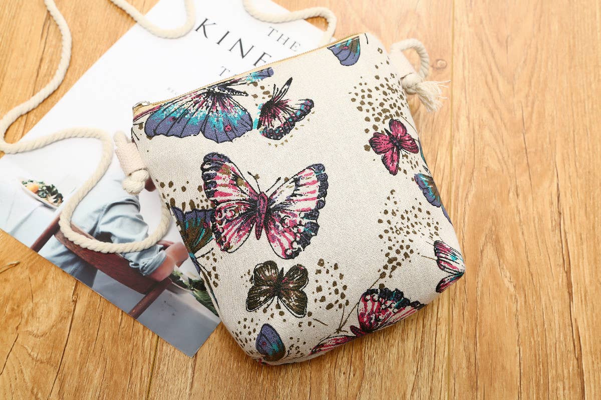 Shine Mark Accessories - Butterfly Crossbody Bag With Rope Strap