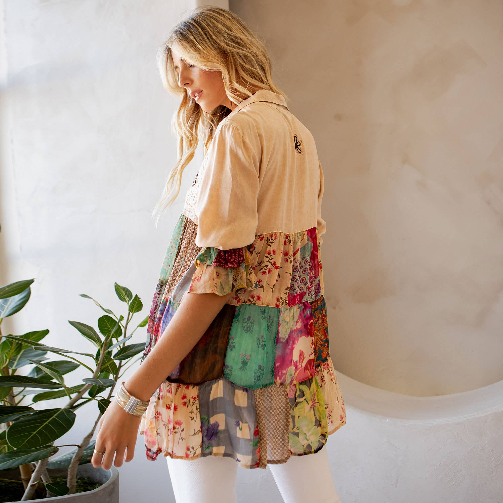 Young Threads - 3/4 Ruffle Sleeves Western Blouse Top (New Color)