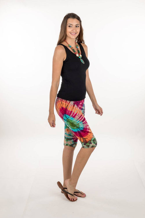 Sacred Threads - Colorful Short Tie Dye Leggings