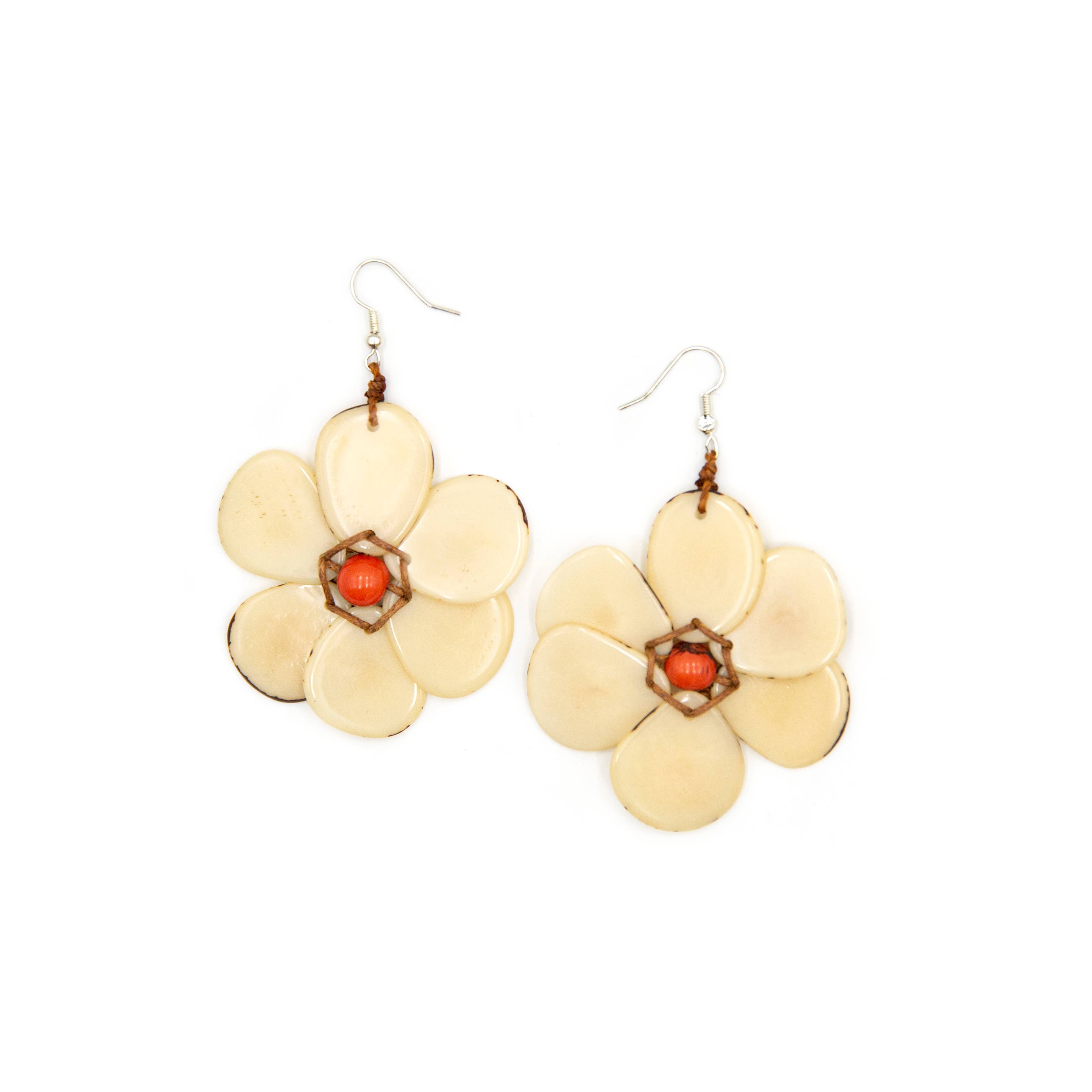 Organic Tagua Jewelry - Rosalia Earrings