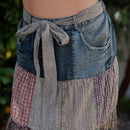 Young Threads - Western Boho Chic: Patchwork Belted Skirt  (New Color)