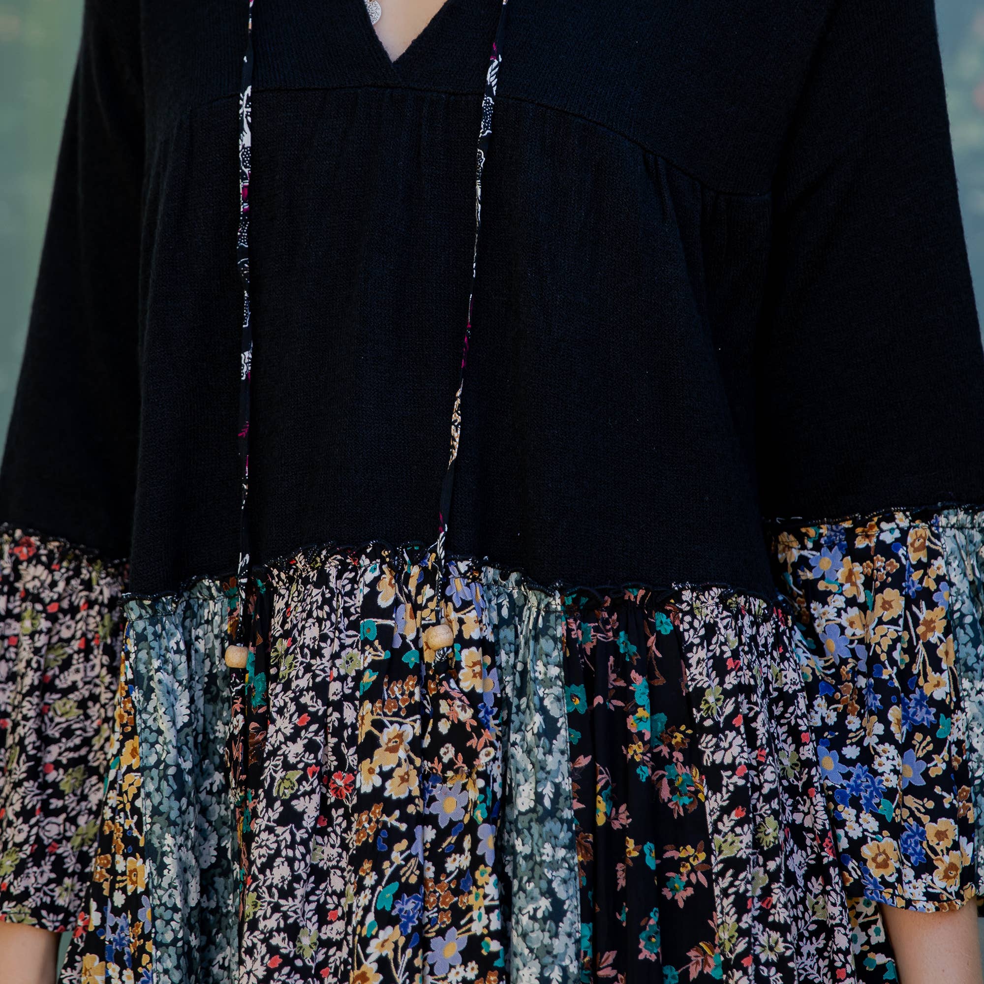 Young Threads - Chic Overdyed Band Collar Jhabla Top (New Color)