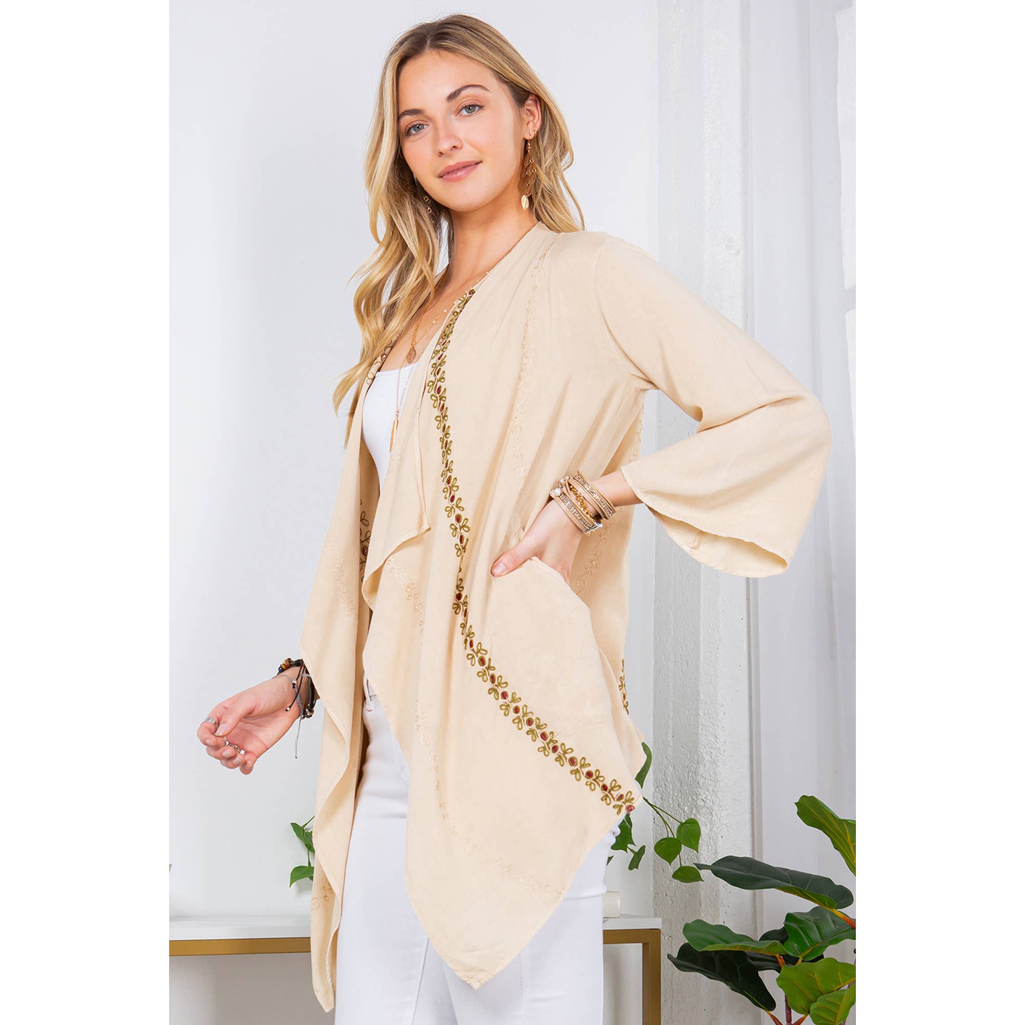 Young Threads - Bohemian Elegance: Stonewashed Rayon Kimono