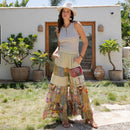 Young Threads - Assorted Fabric Tiered Every Day Pants with Patchwork