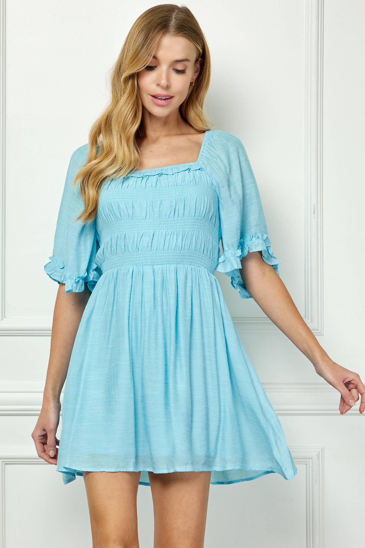 Winslow Collection - SWEET SQUARE NECK FLUTTER DRESS