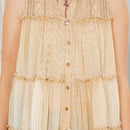 Young Threads - Sleeveless Jhabla Top Embroideried Stonewashed