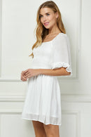 Winslow Collection - SWEET SQUARE NECK FLUTTER DRESS