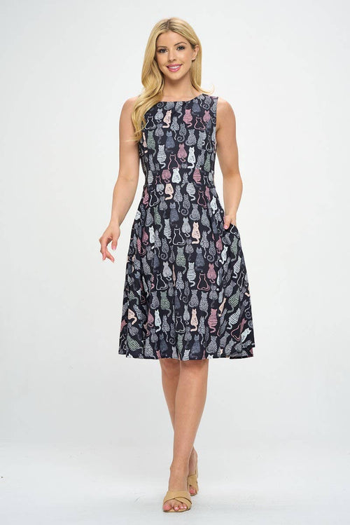 LA Soul - Cat Print Plus Size Dress