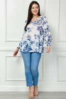 Winslow Collection - PLUS SIZE RUFFLE SLEEVE V-NECK SWING TOP