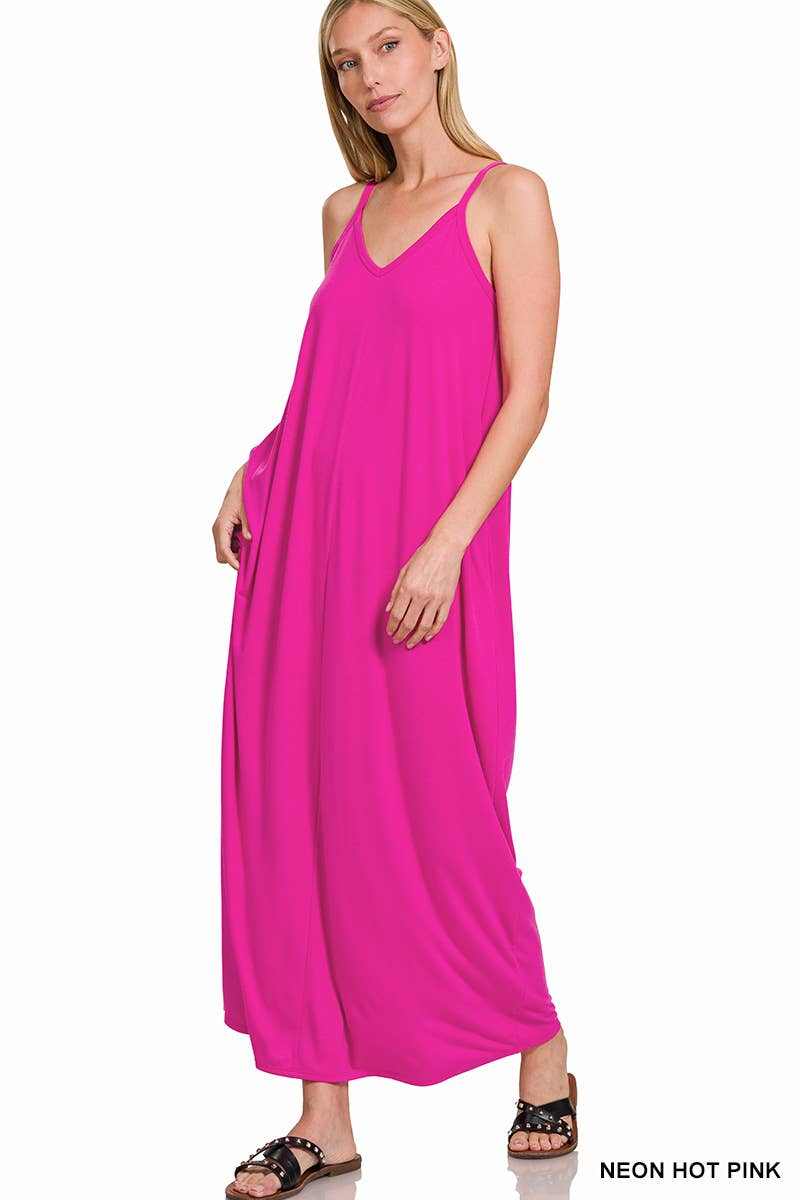 42POPS - `.42pops Maxi Dress w/ adjustable strap & pockets