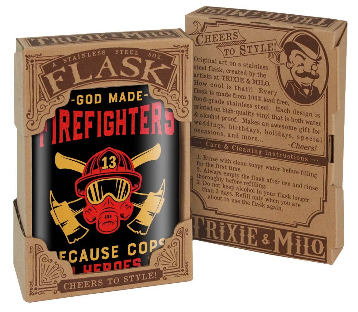 Lucky Jack - Flask - God Made Firefighters...
