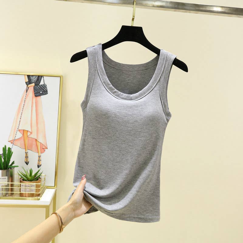 Hope & Sunshine - Ribbed Modal Padded Camisole Tank Top