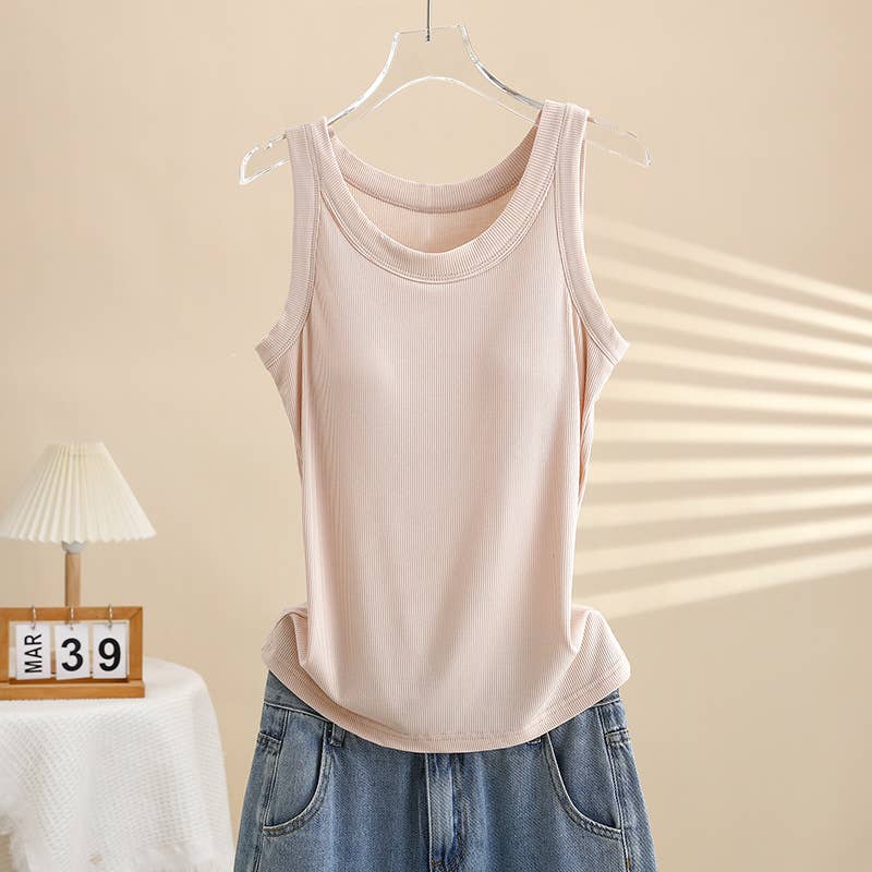 Hope & Sunshine - Ribbed Modal Padded Camisole Tank Top