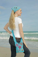 Earth Divas - Embroidered Floral Crossbody Passport Bag