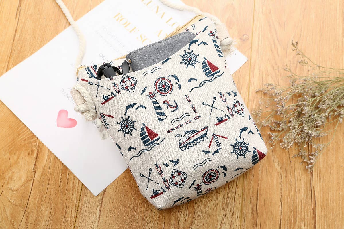 Shine Mark Accessories - Sea World Crossbody Bag With Rope Strap