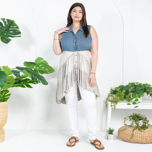 Young Threads - Front-Open Asymmetrical High Low Top - New Design