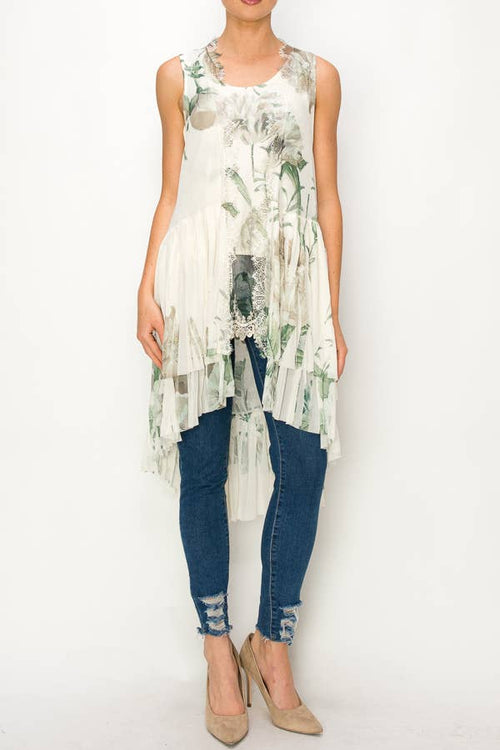 Origami Apparel ~  Lace and Crochet inspired - OLS-4602 BG-GRN ROSE