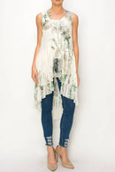 Origami Apparel ~  Lace and Crochet inspired - OLS-4602 BG-GRN ROSE