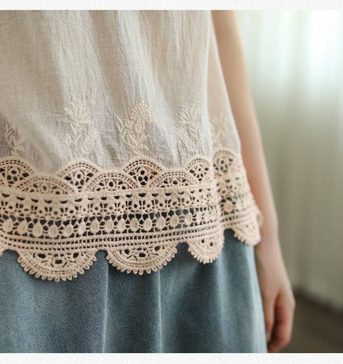 Hope & Sunshine - Lace Trim Camisole Stone Wash Tank Top