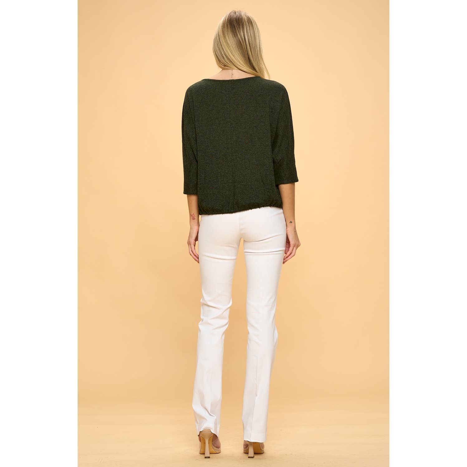 Perseption - ELBOW SLEEVE GROMMET NECK TUNNEL HEM DOLMAN SWEATERS