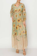 Origami Apparel ~  Lace and Crochet inspired - OLS-4658 TP/SG SUN FLOWER