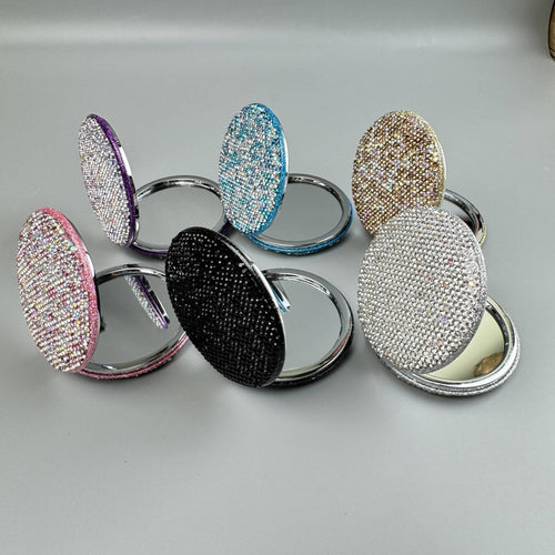 Ole - Circle Rhinestone Folding Makeup Mirror