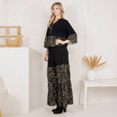 Young Threads - Chic Boho Set: Sweater Jhabla & Mixed Print Drape Pants