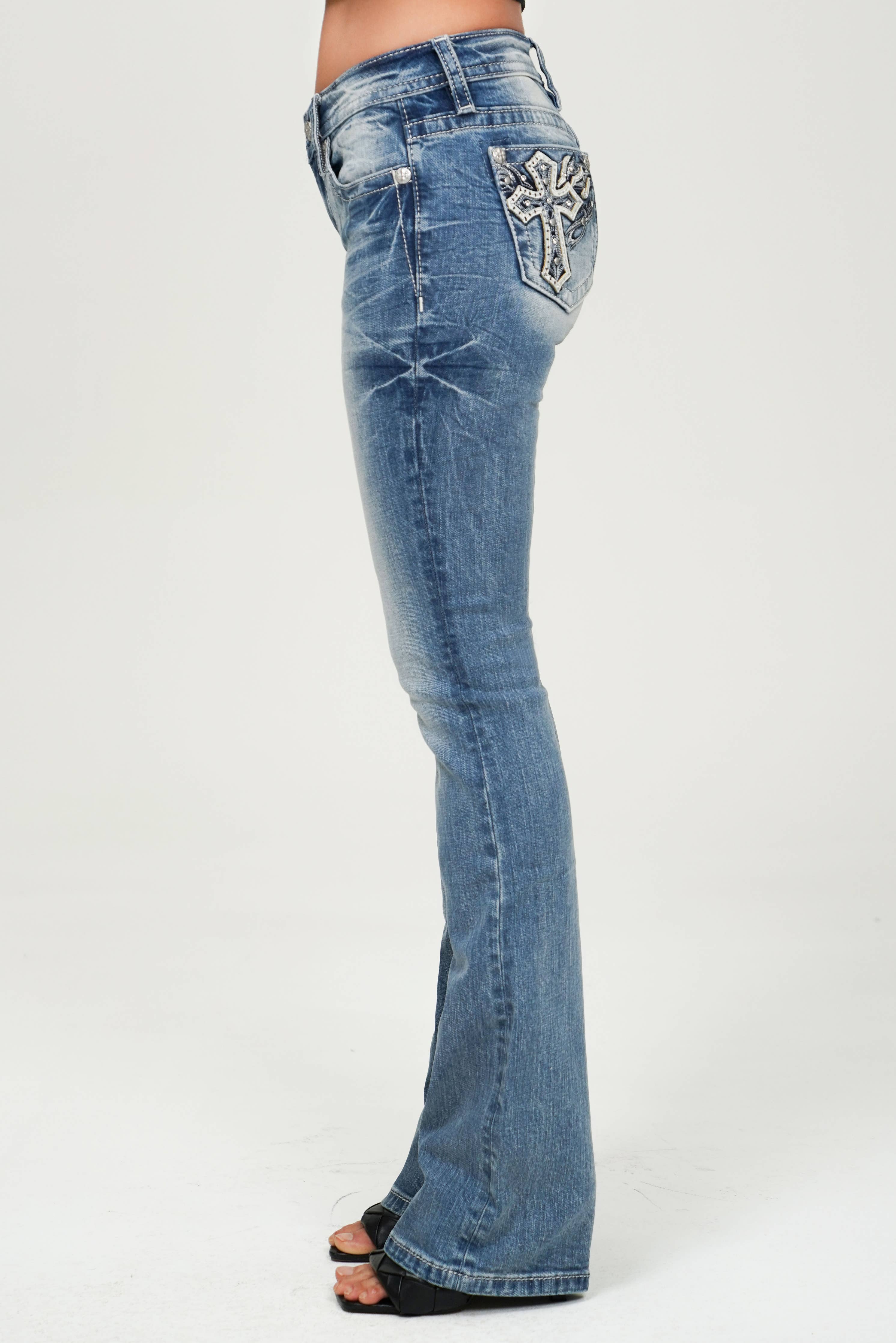 Miss Me - M9534BV- 32" MID RISE BOOTCUT JEANS