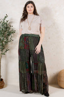 Young Threads - Retro Revival Long Flared Patchwork Pants (New Color)