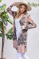 Shopin LA - SG21021-2087 - WOMEN FLORAL PRINT SOFT POCKET CARDIGAN