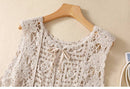 Hope & Sunshine - Crochet Lace-Up Open Knit Cardigan