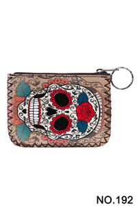 Ole - Floral Skull Printed Coin Purse HB0665 - NO.192