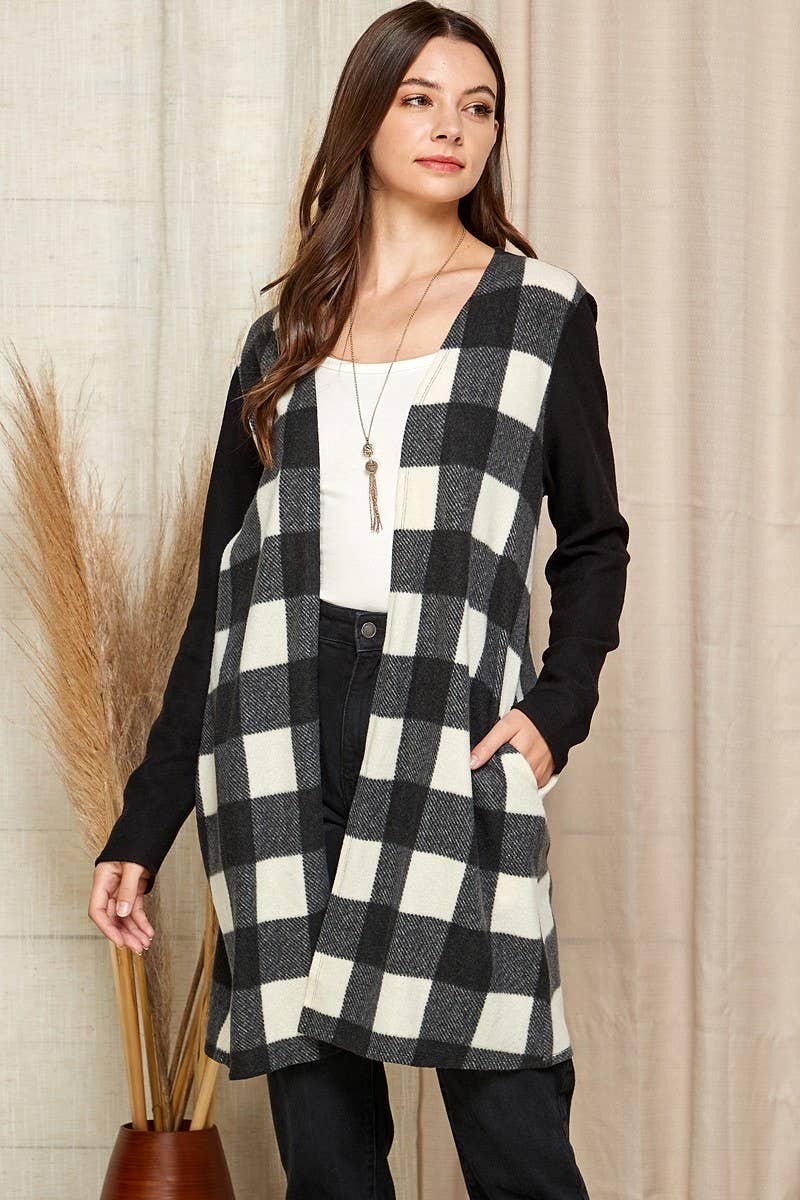 Shopin LA - SG21021 - WOMEN MIXED ANIMAL DRAPED OPEN FRONT CARDIGAN