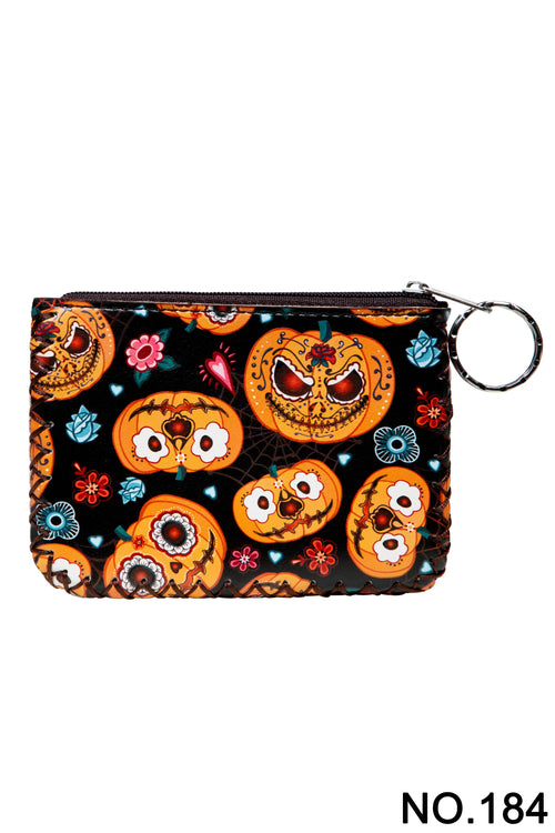 Ole - Halloween Pumpkin Printed Coin Purse HB0665 - NO.184BK